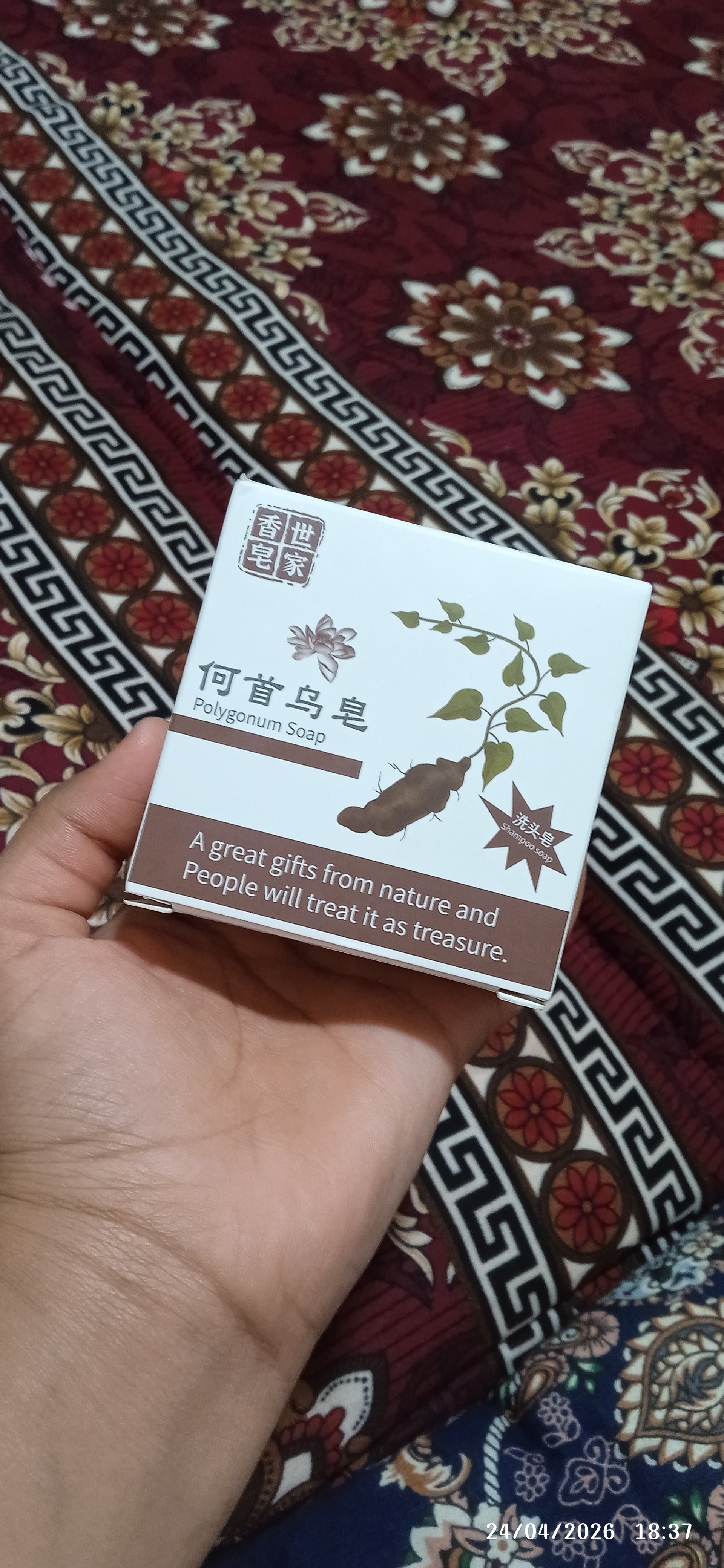Shampun sovun to'kilishga qarshi, o'sish uchun va tokilishga qarshi Polygonum, qora sovun