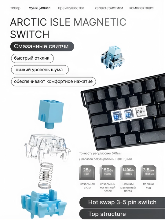 Magnit Switchli Mexanik O‘yin Klaviatura AJAZZ AK680 MAX V2, Simli, Rapid Trigger, 8000Hz