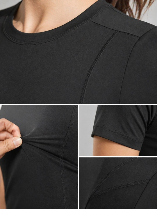 Ayollar uchun slim fit kompression futbolka FITMUSE fitness sport uchun qomatni tortuvchi