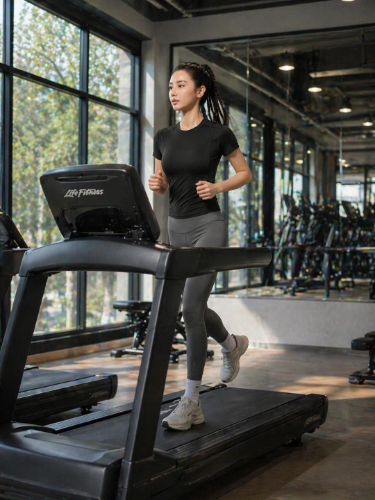 Ayollar uchun slim fit kompression futbolka FITMUSE fitness sport uchun qomatni tortuvchi