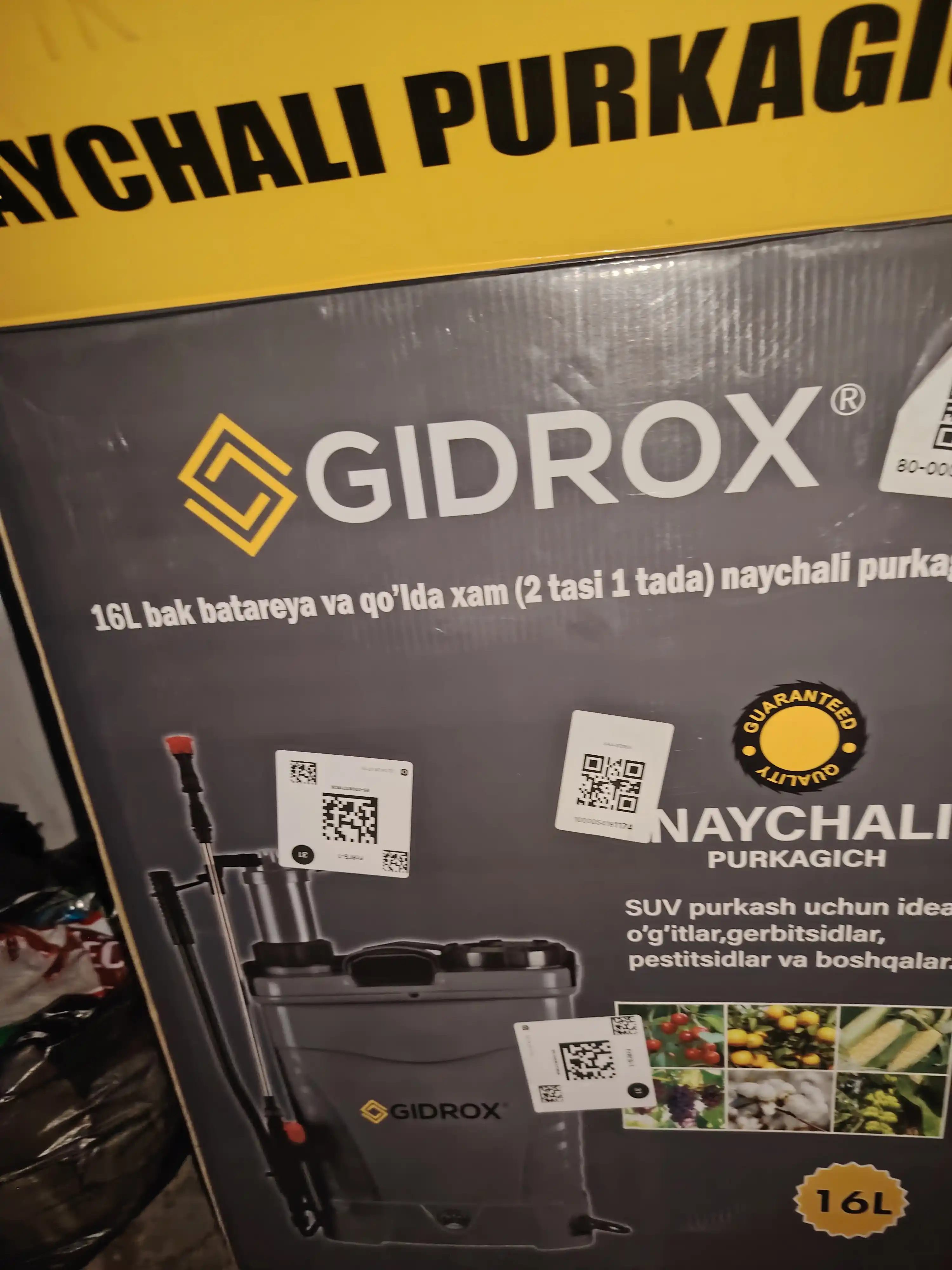 Akkumulyatorli purkagich GIDROX SD16-A 16L, 6 bar, bog‘ va tomorqa uchun