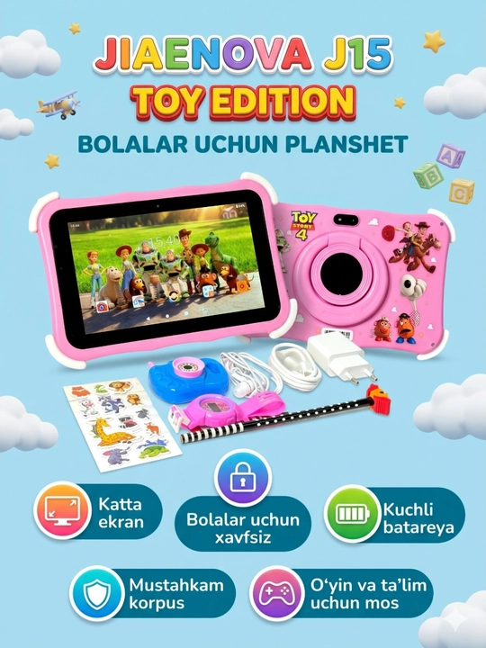 Jiaenova J15 Bolalar uchun Planshet (7" FHD, Android 15) - 