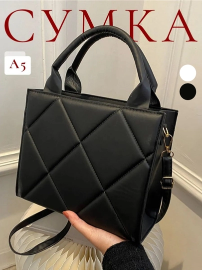 Женская сумка через плечо кросс-боди средняя, квадратная сумочка — OKBAGS-СУМКВАД-ЧЕРН
