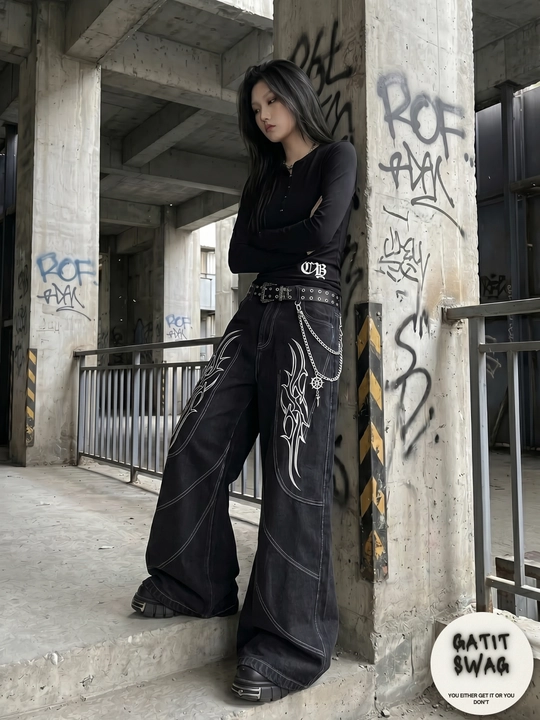 Jinsi baggy oversize Y2K