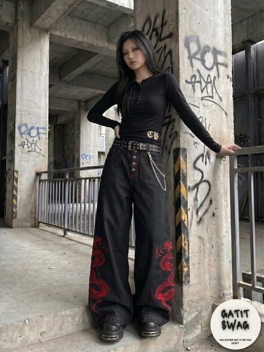 Jinsi baggy oversize Y2K