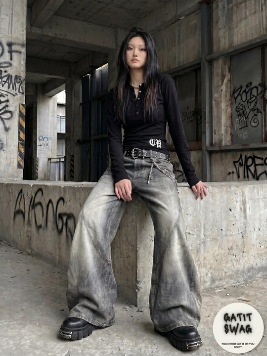 Jinsi baggy oversize Y2K