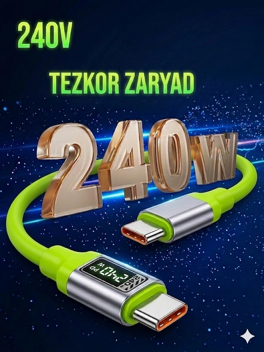 Зарядное устройство 240W, кабель для быстрой зарядки USB, Type-C, iPhone