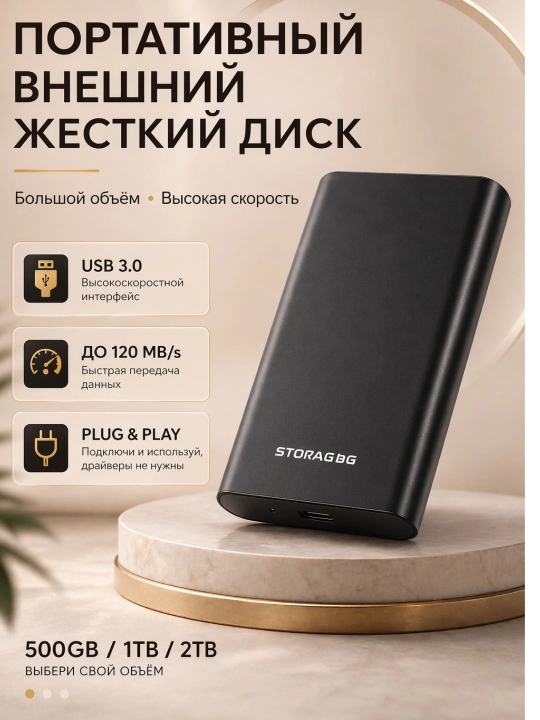 Tashqi disk STORAG bg USB 3.0  250GB  500 GB, 750GB 1 TB HDD, qattiq disk HDD