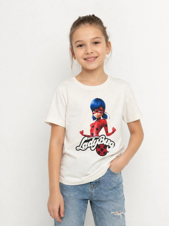 Qizlar uchun WEERIT LADYBUG bolalar futbolkasi 100% paxta 104-146