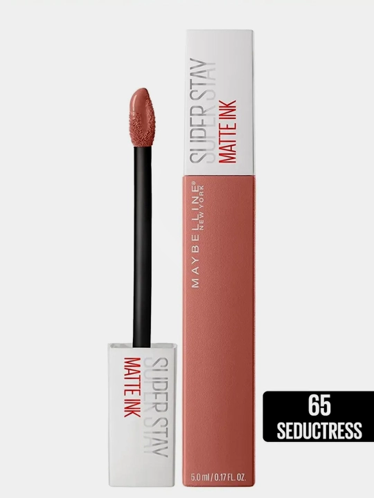 Suyuq matli lab bo'yog'i Maybelline New York "Super Stay Matte Ink", soya 65, Beg'araz, 5 ml