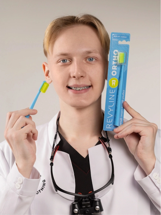 Ortodontik tish cho‘tkasi, Revyline Ortho, orto cho‘tka, breketlar uchun cho‘tka, yumshoq