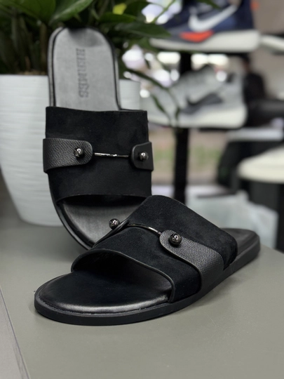 Мужские тапочки в стиле Hermes, Китай, размеры 40-44, премиальный дизайн — ABUS-HERMESS235-ШОКОЛ-42