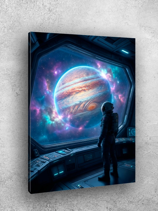 Interyer uchun xolst rasmi ARTERY "Koinot", uy uchun podramnikdagi poster