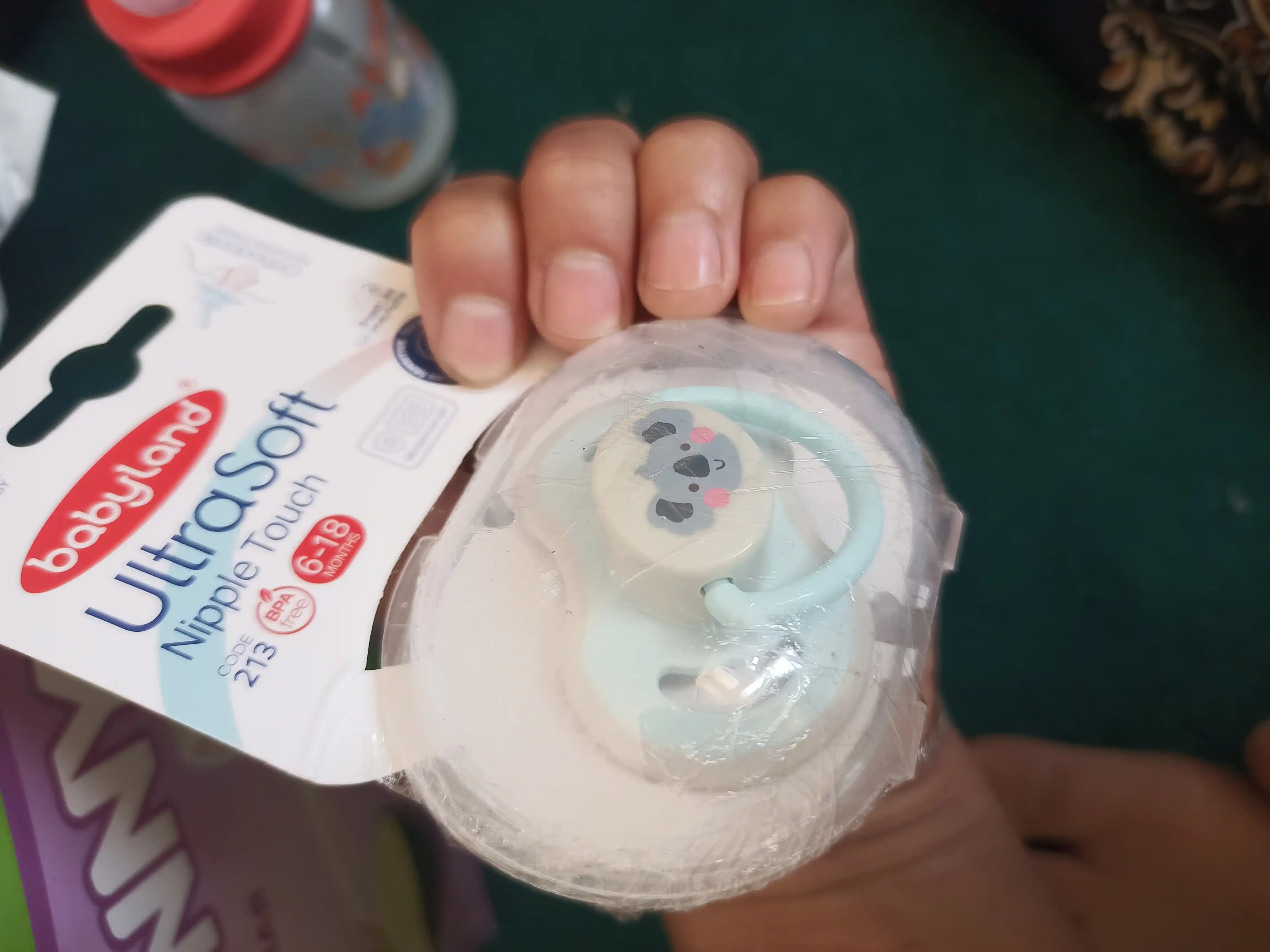 Ortodontik silikon so‘rg‘ich, 0-6-18 oylik, Babyland, so‘rg‘ichning 2 turi