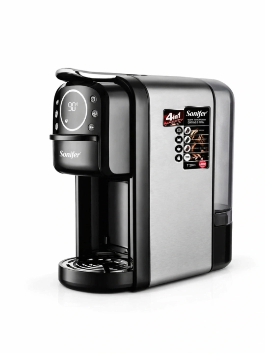 Kapsulali qahva mashinasi Sonifer SF-3585 4 in 1, 20 bar, 1400W, 0.7 litr