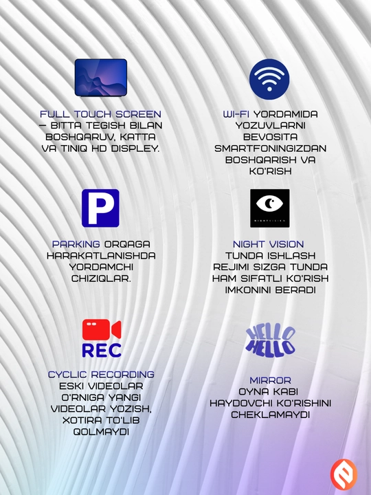 Видеорегистратор, 3-х камерный, TOMBOSS, T33, FULL HD экран, WI-FI, GPS