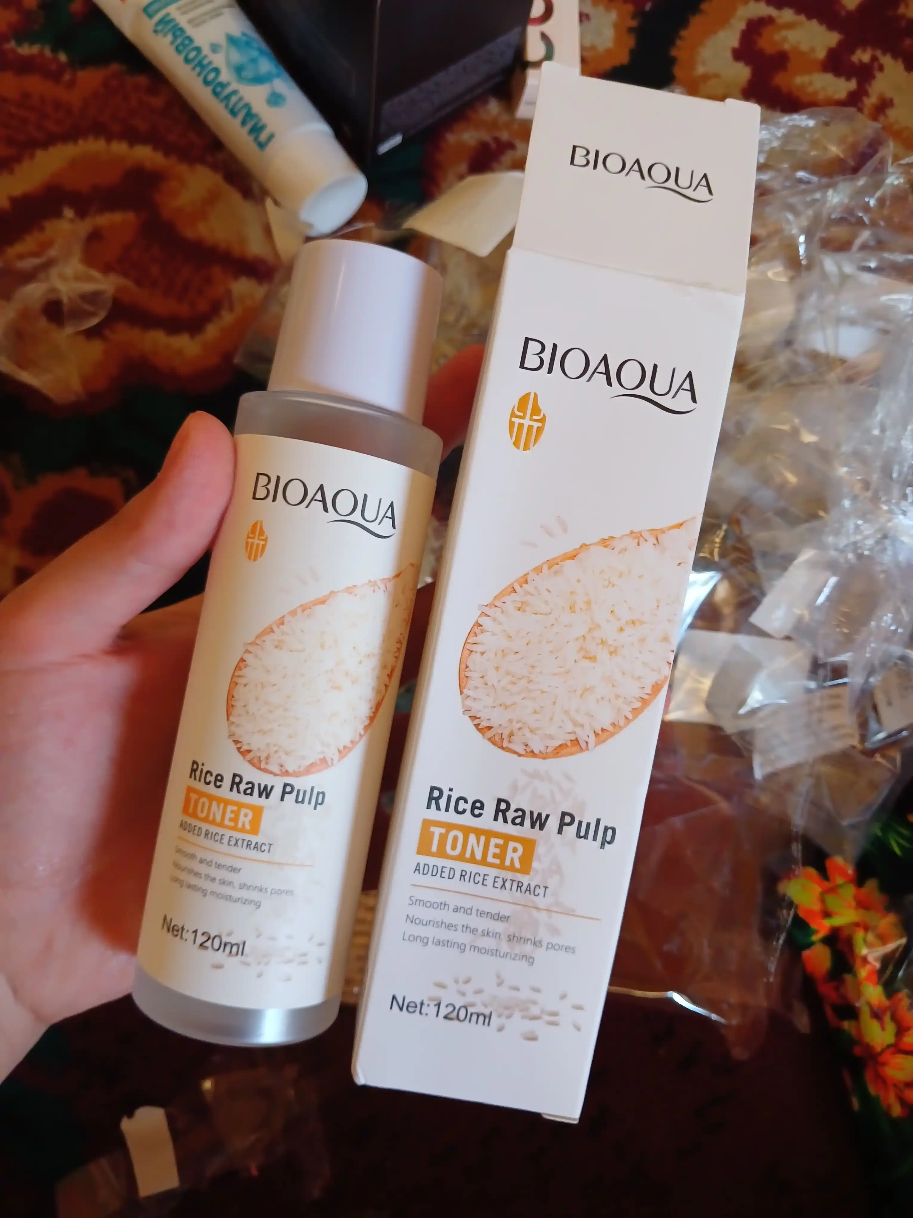 Увлажняющий тонер для лица Bioaqua Rice RAW Pulp, с экстрактом белого риса, 120 мл