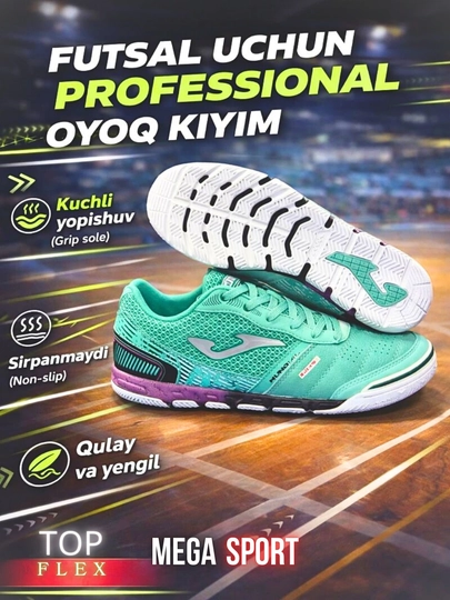 Joma Top Flex futbol/futzal krossovkasi – professional, sirpanmaydigan va yengil model - 