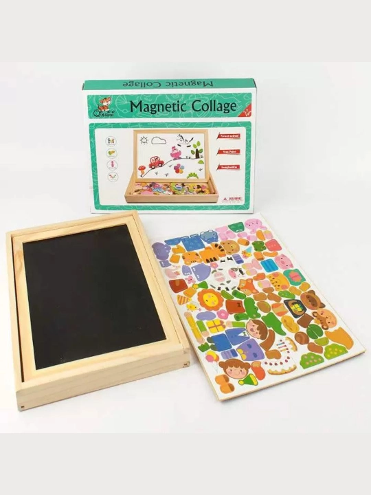 Магнитная развивающая игрушка, деревянная игрушка, магнитный пазл, подарок для детей - 