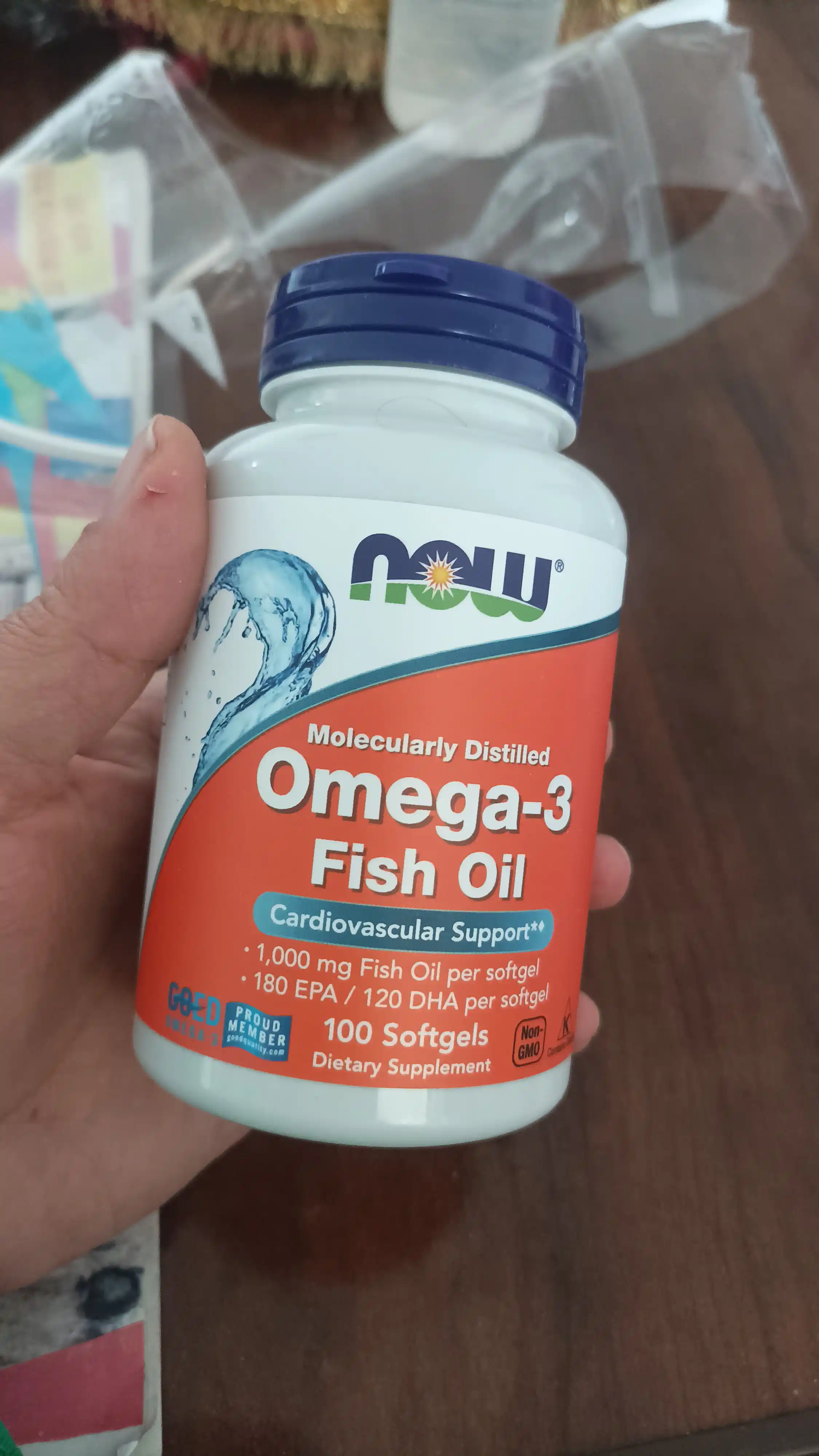 Baliq yog'i Now Foods, Omega-3, Fish Oil, 1000 mg, 100 kapsula