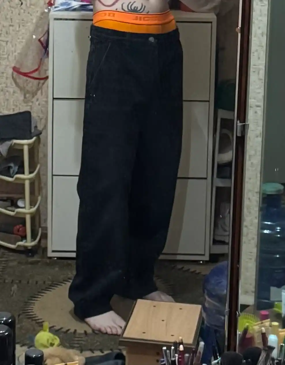 Keng jinsi shimlar y2k baggi oversize sk8 UNI
