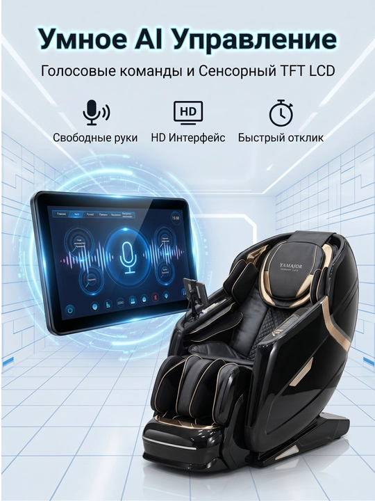 YAMAJOR S23 massaj kreslosi, AI boshqaruv, SL 135 sm, 4D, isitish