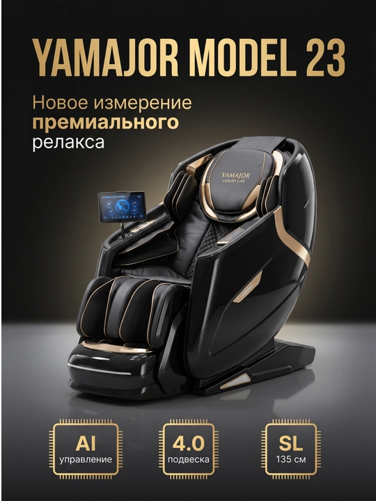 YAMAJOR S23 massaj kreslosi, AI boshqaruv, SL 135 sm, 4D, isitish