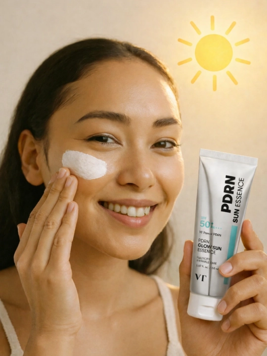 SPF50+ PA++++ quyoshdan himoya kremi VT PDRN Glow Sun Essence yuz uchun 50 ml