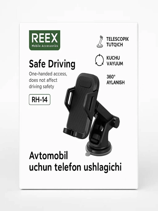 Автомобильный держатель телефона REEX RH-14 с вакуумной телескопической ручкой