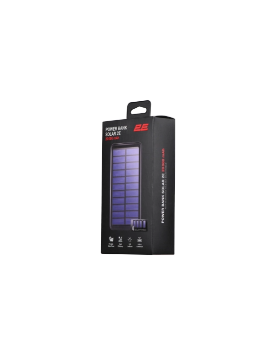 Портативное зарядное устройство Power Bank 2E Solar 20000mAh