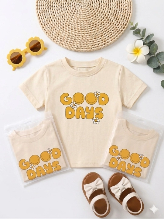 Детская хлопковая футболка с принтом "Good Days" - 