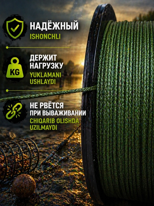 Плетёный шнур WPE X4 100м для карпа и сазана