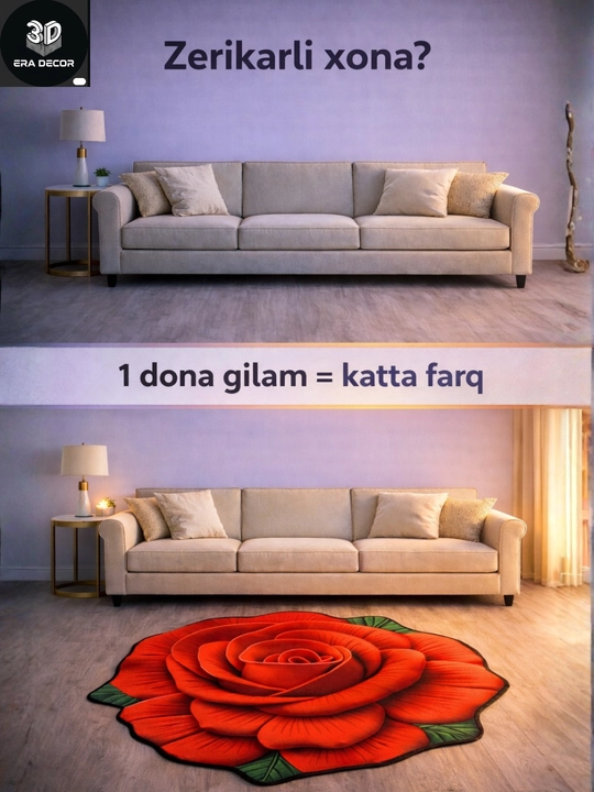 3D vannaga gilam, sirpanmaydigan gilamlar, bolalar uchun gilamcha, yumshoq gilamlar