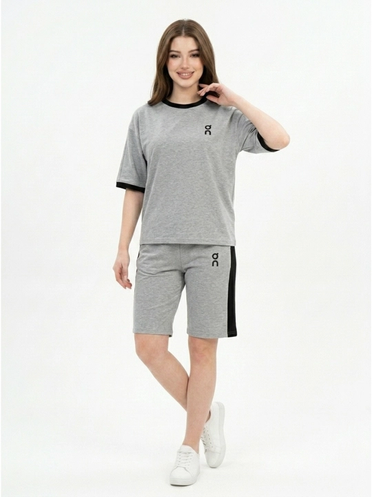 Ayollar sport kiyim to‘plami (oversize futbolka + short) — qulay va universal (on)