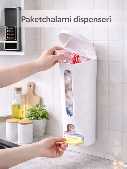 Paketlar uchun dispenser, oshxona organayzeri, paket saqlash uchun,oshxana uchun akssesuar - 