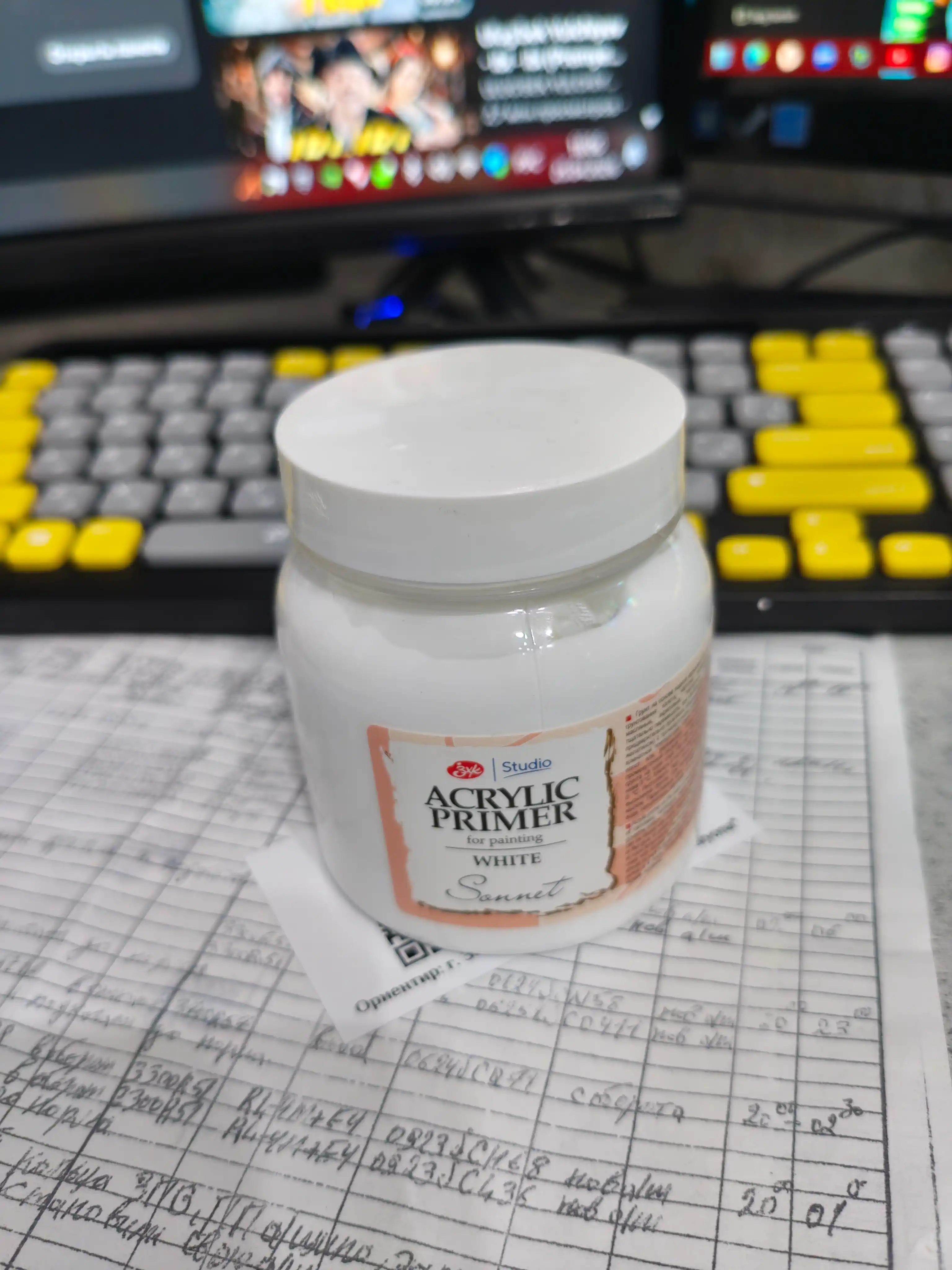 Sonet akril badiiy grunti, 220 ml, oq