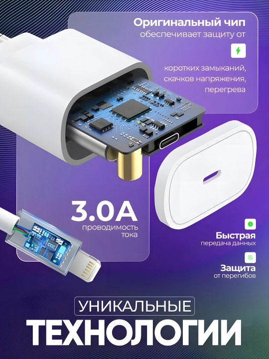 Zaryadlovchi / Telefon / smartfon uchun adapter-zaryadlovchi, 35V, tez zaryadlash