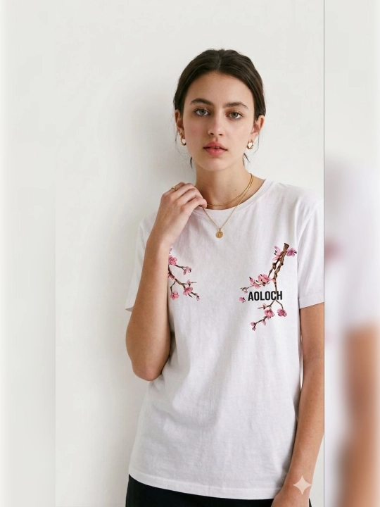 Ayollar futbolkasi, sakura, ayollar kiyimi, zamonaviy  futbolka