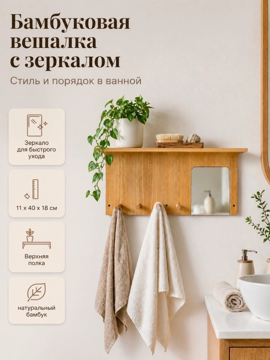 Вevorga o‘rnatiladigan bambuk ilgich - 