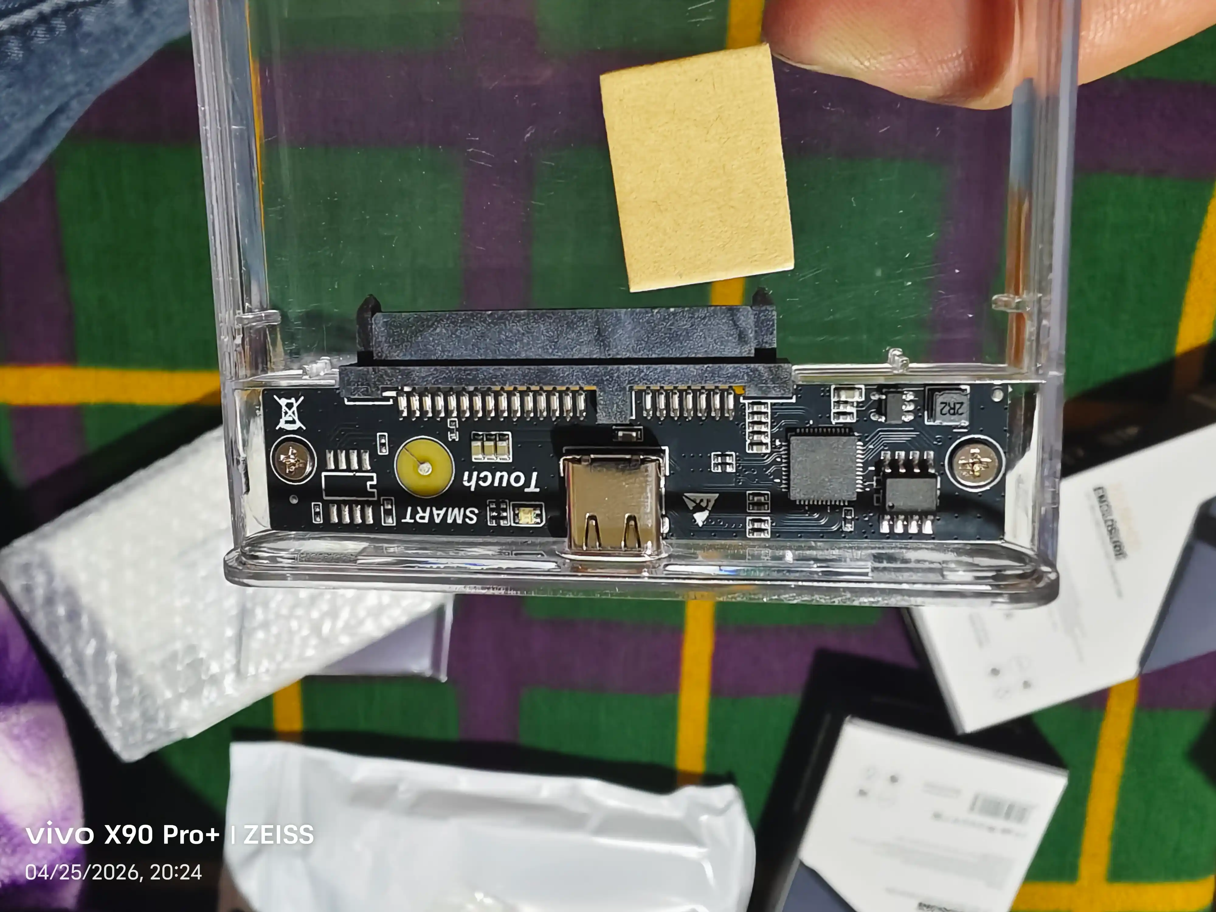 Shaffof HDD Ssd SATA. 2.5 dyuymli USB3.0 Type-C Portativ tashqi qattiq disk qutisi