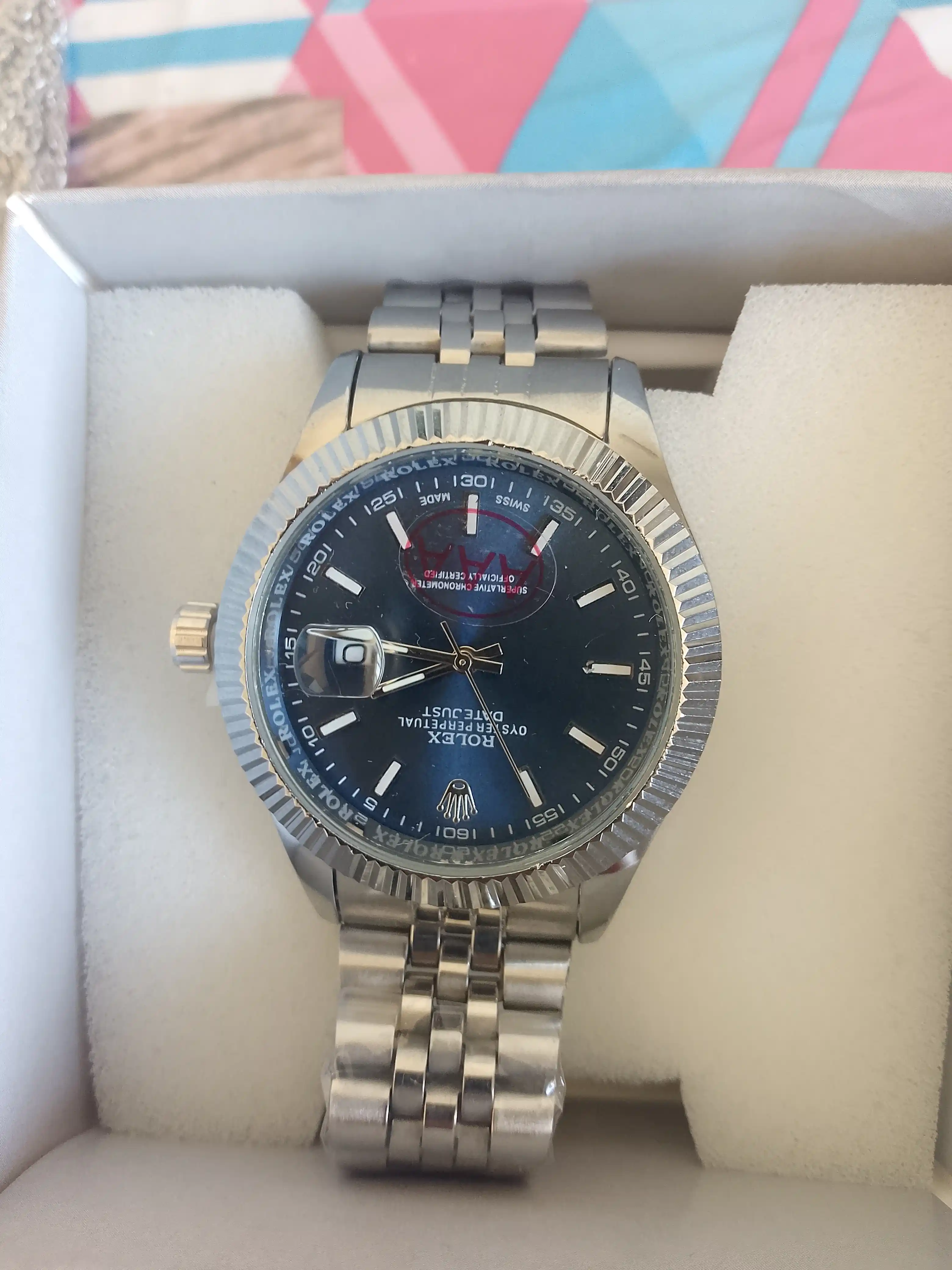 Erkaklar qo'l soati Datejust, kvarts mexanizmli, sovg'a qutisida