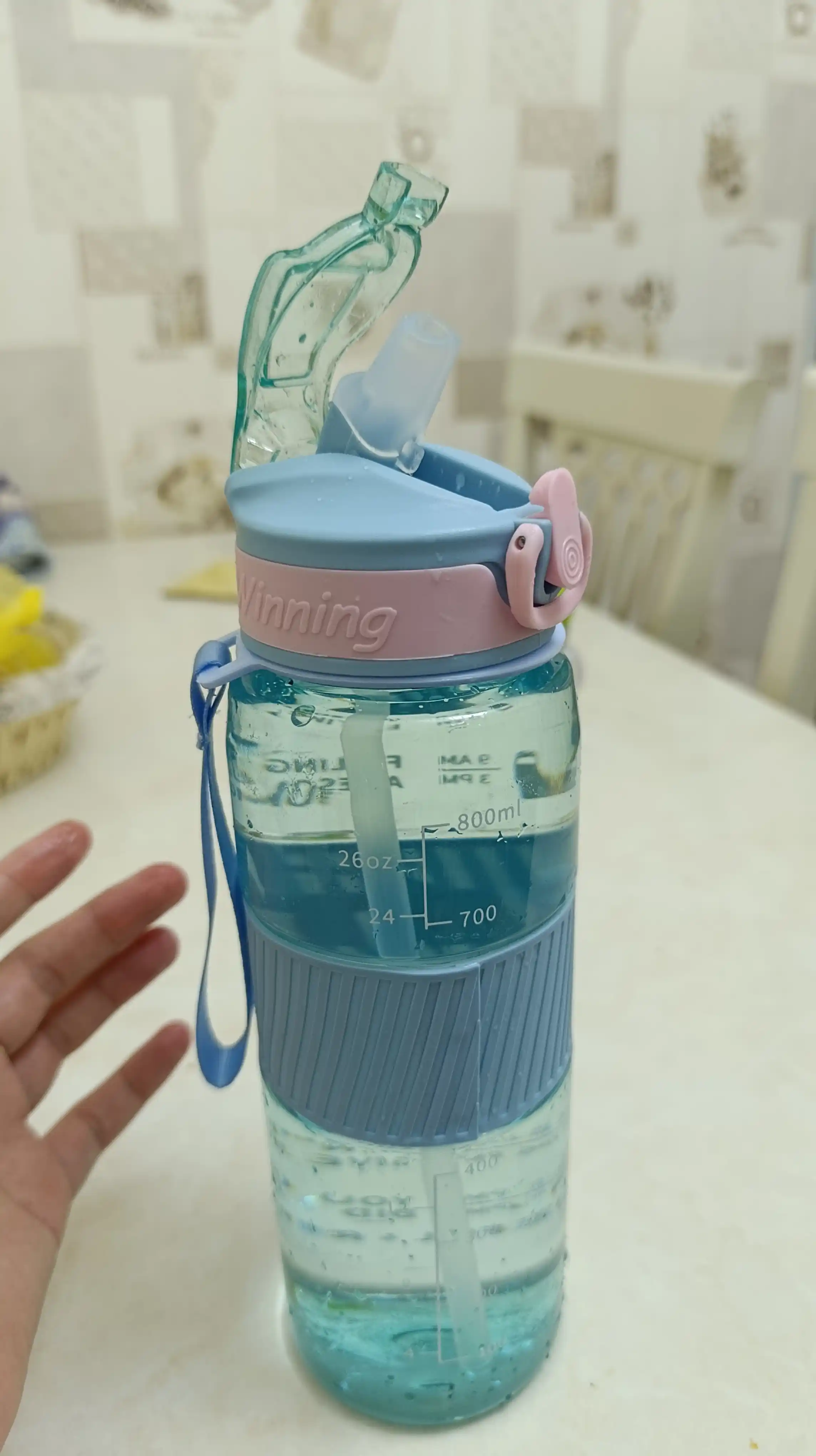 Бутылка для воды с трубочкой, спортивная, 1000 мл, для спорта, школы, прогулок и отдыха