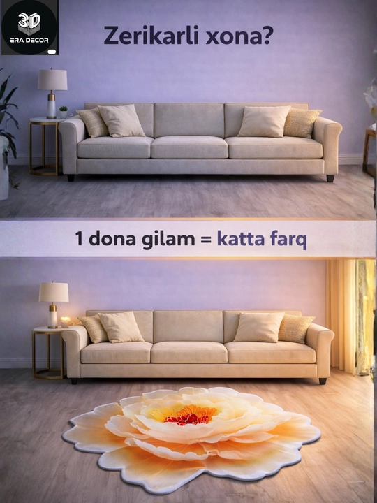 3D vannaga gilam, sirpanmaydigan gilamlar, bolalar uchun gilamcha, yumshoq gilamlar