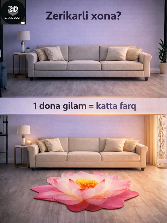 3D vannaga gilam, sirpanmaydigan gilamlar, bolalar uchun gilamcha, yumshoq gilamlar