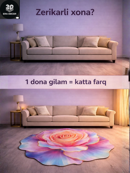 3D vannaga gilam, sirpanmaydigan gilamlar, bolalar uchun gilamcha, yumshoq gilamlar