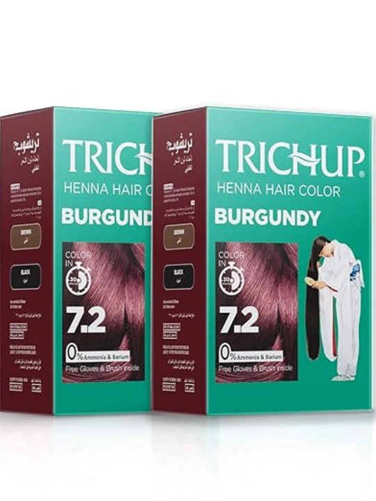 Trichup Natural Henna Hair Color qora xina bo‘yog‘i sochlar uchun tabiiy parvarish, 6 dona - 