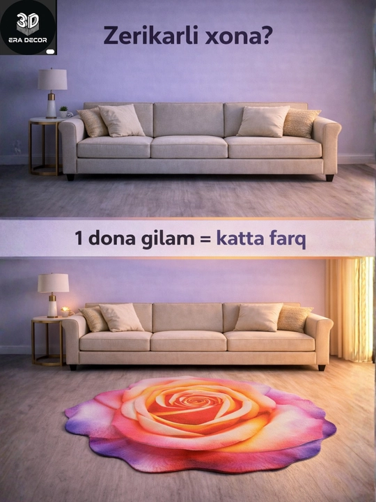 3D vannaga gilam, sirpanmaydigan gilamlar, bolalar uchun gilamcha, yumshoq gilamlar