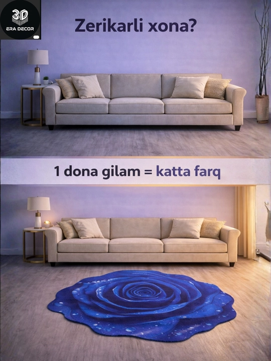 3D vannaga gilam, sirpanmaydigan gilamlar, bolalar uchun gilamcha, yumshoq gilamlar