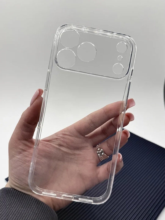 Прозрачный чехол для iPhone 14, 15, 16, 17 Pro, Pro Max, силиконовый