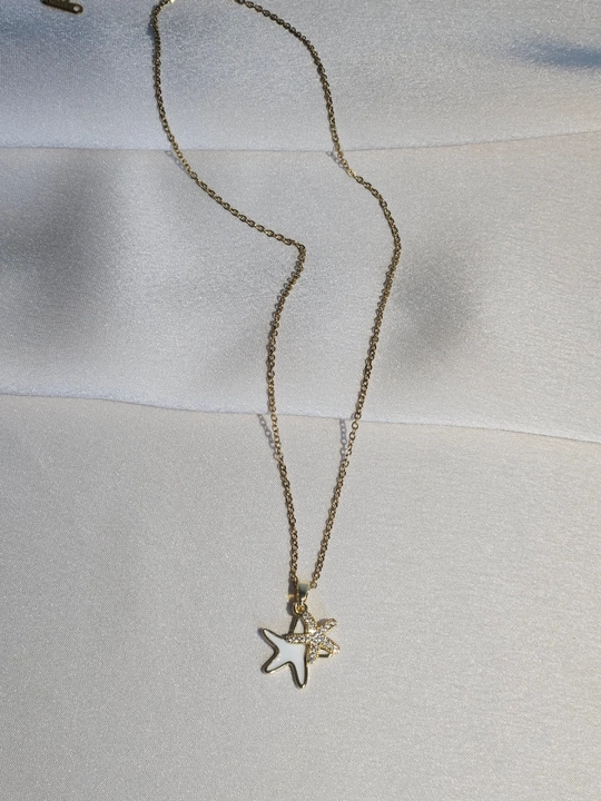 Dengiz yulduzchalari bilan zanjir, stainless steel, zanglamaydigan po‘lat, toshli